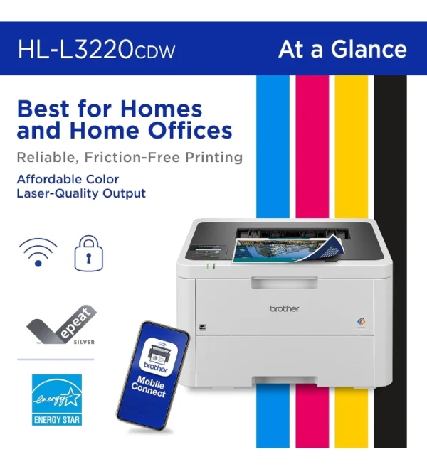 Brother Wireless Compact Digital Color Printer with Laser Quality Output - Image 4