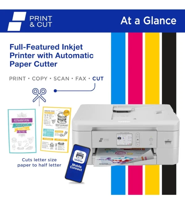 Brother Print & Cut Wireless Color All-in-One Inkjet Printer with Automatic Paper Cutter - Image 3