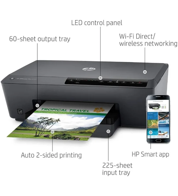 HP OfficeJet Wireless Color Printer, Works with Alexa, Black - Image 3